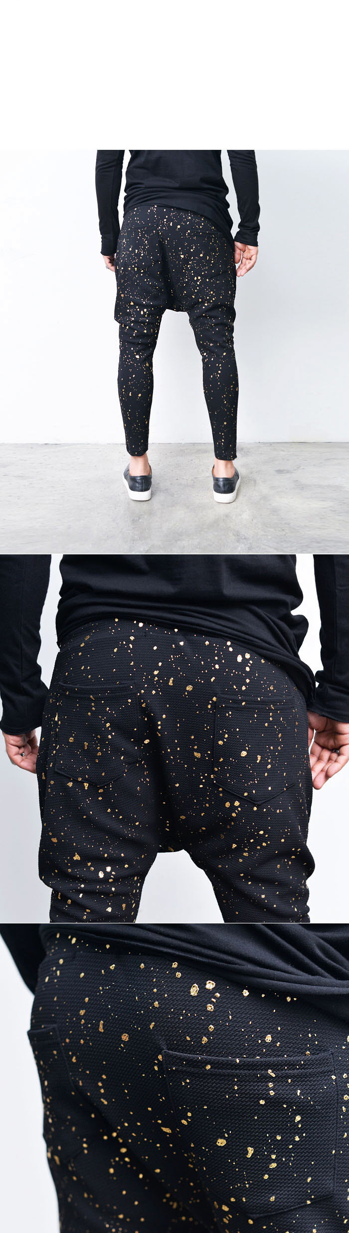 white and gold sweatpants